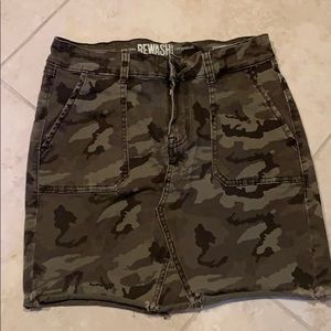 Camo jean skirt
